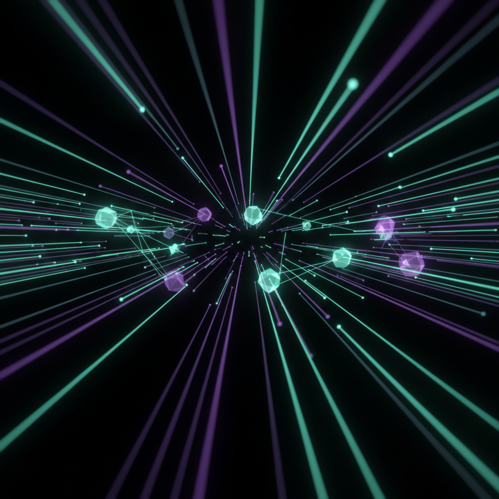 Jaringan digital abstrak yang merepresentasikan kecepatan dan keamanan ZipIP